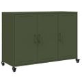 vidaXL Komoda olivovozelená 100,5x39x72 cm oceľ