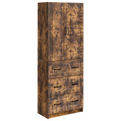 vidaXL Sada skríň 2 pcs Dymový dub 66 x 34,5 x 87 cm Kompozitné drevo