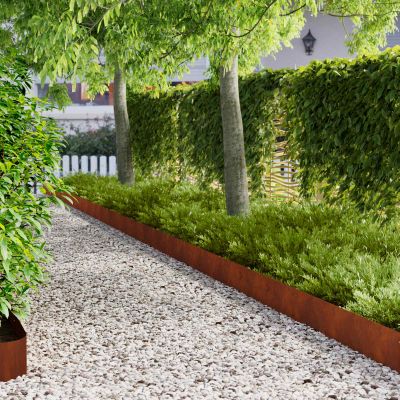 vidaXL Obrubník trávnika 20 ks 103 x 20 cm Oceľ Hrdzavý