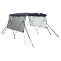 vidaXL Strieška Bimini s 3 oblúkmi a sieť. stenami 183x(185-198)x137cm