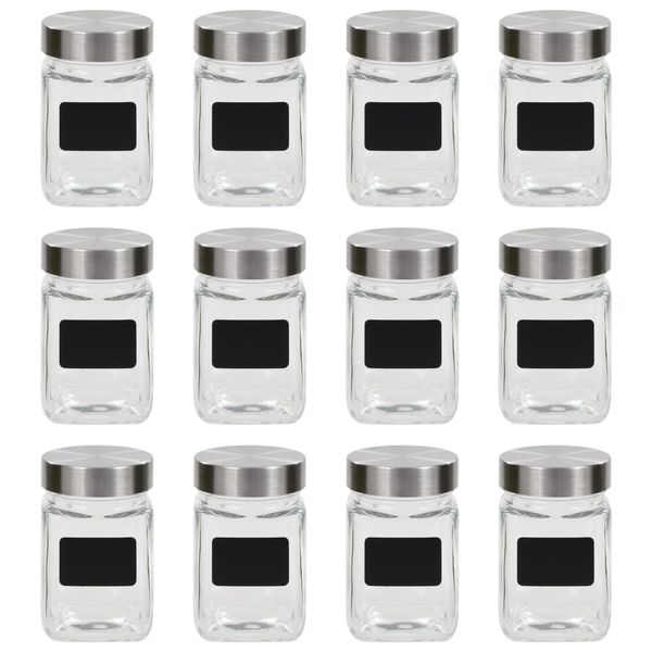 vidaXL Skladovacie poháre s nálepkou 12 ks 300 ml