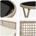 vidaXL Záhradný bistro set 3 ks Béžová polyratan