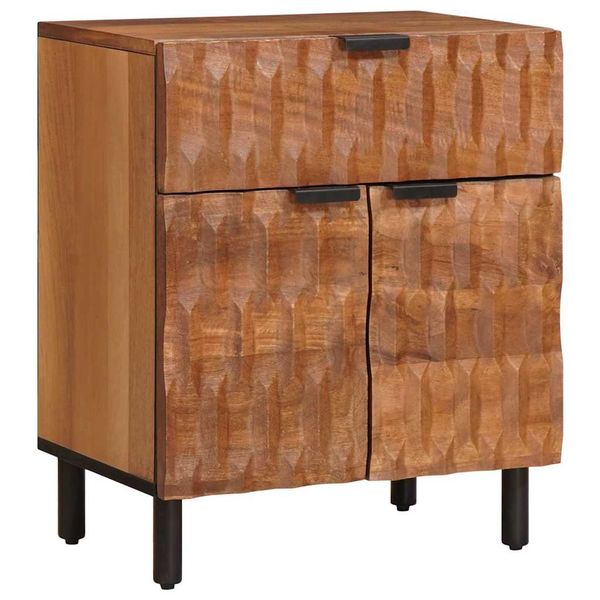 vidaXL Nočný stolík Hnedá 50 x 33 x 60 cm Masívne mango drevo