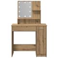 vidaXL toaletný stolík s LED Artisan Dub 86,5x35x136 cm