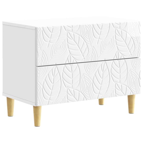 vidaXL Nočný stolík Biela s vysokým leskom 62 x 34,5 x 48 cm