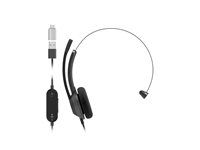 Náhlavní souprava - náhlavní - kabelové - USB-A - uhlíková čerň