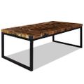 vidaXL Konferenčný stolík, teakové drevo a živica 110x60x40 cm