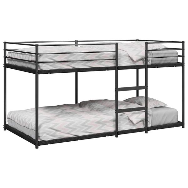 vidaXL Poschodová posteľ bez matraca Čierna 80x200 cm Oceľ
