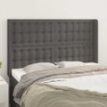 vidaXL Čelo postele so záhybmi sivé 147x16x118/128 cm umelá koža