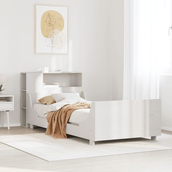vidaXL Posteľ bez matraca biela 75x190 cm masívna borovica