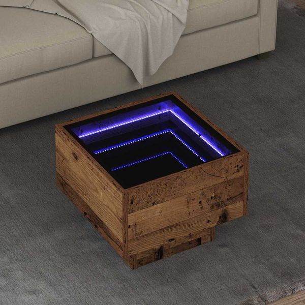 vidaXL Konferenčný stolík Staré drevo 40 x 40 x 30 cm Kompozitné drevo