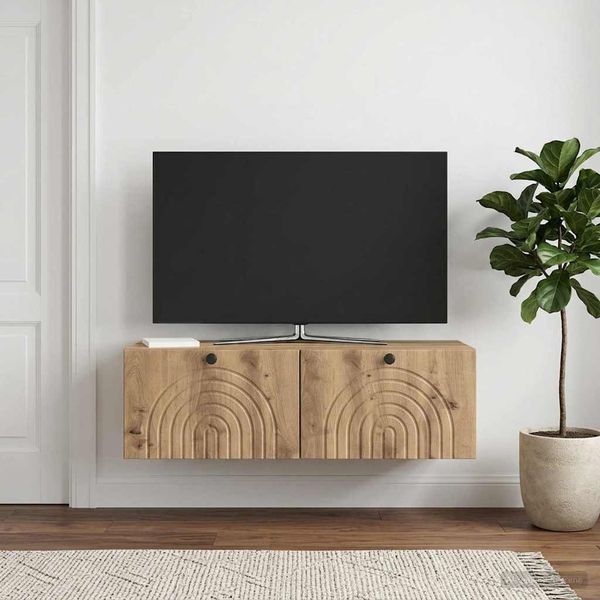 vidaXL Nástenná TV skrinka Nástenný Dub artisan 99 x 41 x 30 cm