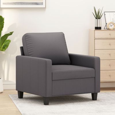 vidaXL Kreslo sivé 60 cm umelá koža