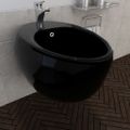 Čierný keramický závesný bidet