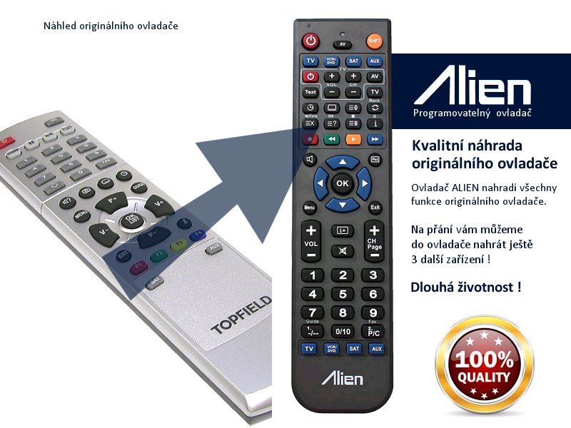 Dálkový ovládač ALIEN Topfield TF 7720 HSIR