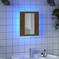 vidaXL LED zrkadlová skrinka dub artisan 40x12x45 cm kompozitné drevo