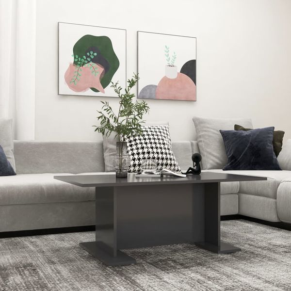 vidaXL Konferenčný stolík sivý 103,5x60x40 cm drevotrieska