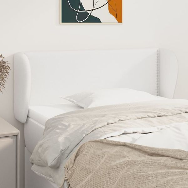 vidaXL Čelo postele so záhybmi biely 93x23x78/88 cm umelá koža