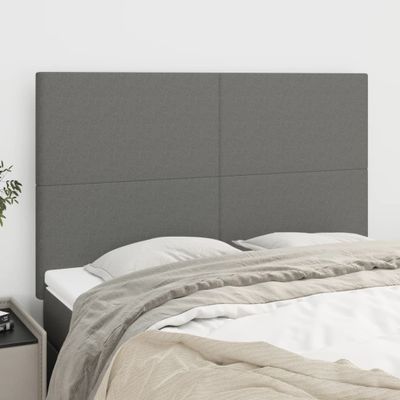 vidaXL Čelo postele tmavosivé 144x5x118/128 cm látkové