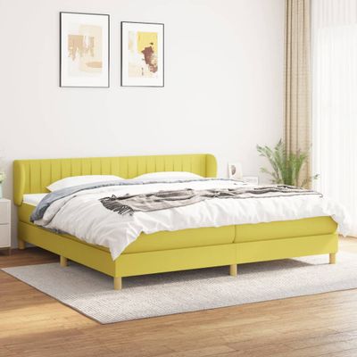 vidaXL Boxspring posteľ s matracom zelená 200x200 cm látka