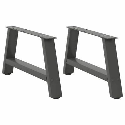 vidaXL Nohy konferenčného stolíka v tvare A, 2 ks, antracitové, 60 x (30-31) cm, oceľ
