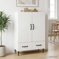 vidaXL Servírovacia skriňa Biela 66 x 34,5 x 95 cm Kompozitné drevo