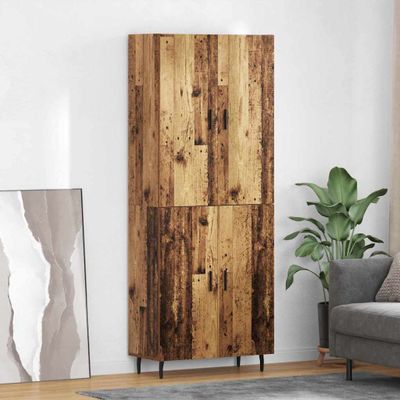 vidaXL Highboard 2 pcs Staré drevo Kompozitné drevo