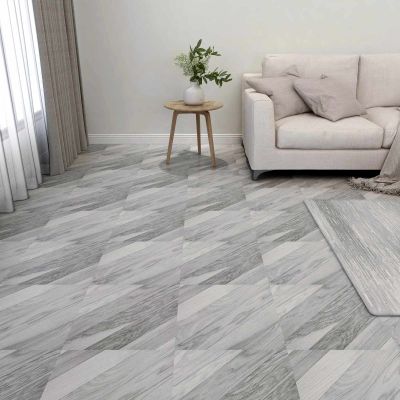 vidaXL Podlahové dosky 55 pcs Biely 5,11 m² PVC