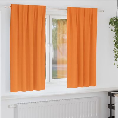 vidaXL Záclony na zatemnenie s krúžkami 2 pcs Oranžová 175 x 140 cm