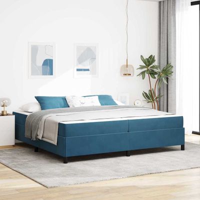 vidaXL Rám postele Tmavomodrá 200 x 200 cm látka