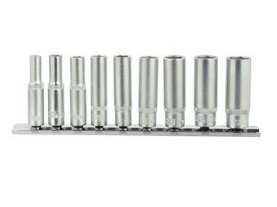 Hlavice nástrčné prodloužené, sada 9ks, 5-13mm GEKO