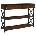 vidaXL Konzolový stolík hnedý dub 100x28x75 cm kompozitné drevo