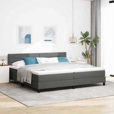 vidaXL Posteľ s pružinovým rámom Tmavo šedá 200 x 200 cm látka