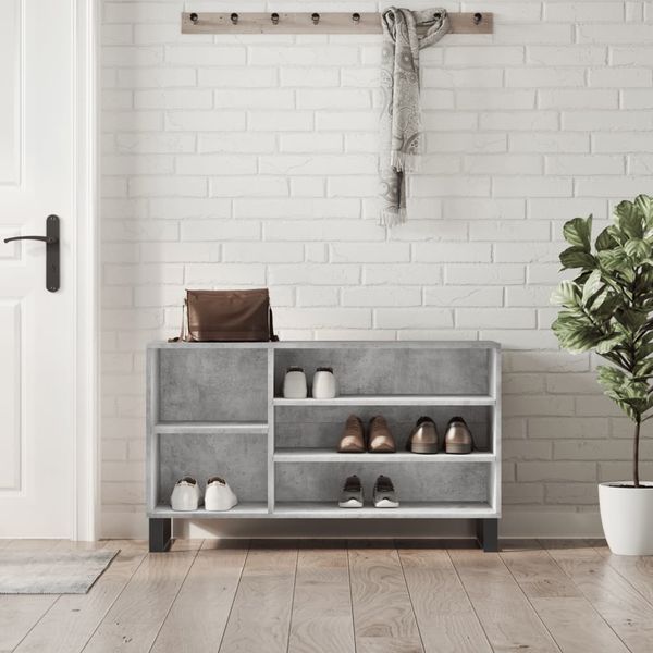 vidaXL Botník betónovo sivý 102x36x60 cm spracované drevo