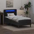 vidaXL Rám postele s matracom Čierna 100 x 200 cm Umelá koža