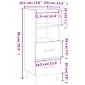 vidaXL Komoda sivý dub sonoma 34,5x34x90 cm spracované drevo