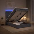 vidaXL Ottoman posteľ s matracom a LED Tmavosivá 120 x 190 cm Zamat