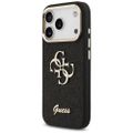 Obal Guess Fixed Glitter Big 4G s kovovým rámčekom pre iPhone 17 Pro čierny