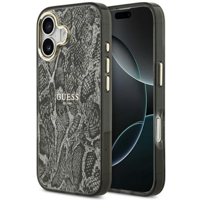 Puzdro Guess Python Pattern MagSafe pre iPhone 17 čierne