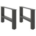 vidaXL Nohy ku konferenčnému stolíku, antracitové, 2 ks, 50 x (30-31) cm, oceľové