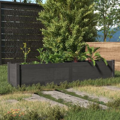 vidaXL Vyvýšený záhradný záhon sivý 150x31x31 cm borovicový masív