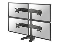 Stojan - plný pohyb - pre 4 LCD displeje - čierna - veľkosť obrazovky: 19"-30" - stolový stojan, priechodka, upevniteľné na stôl