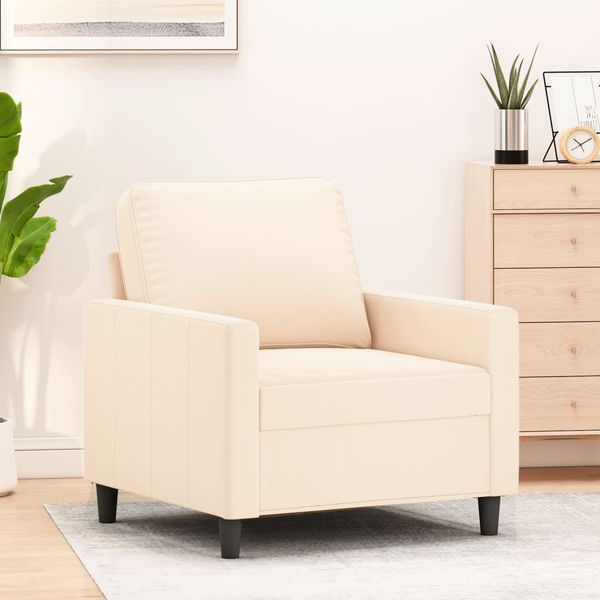 vidaXL Kreslo krémové 60 cm zamat