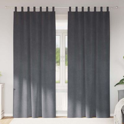 vidaXL Zatemňovacie závesy 2 pcs Svetlosivá 140 x 245 cm Zamat