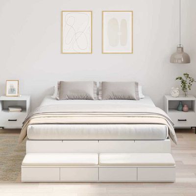 vidaXL Rám postele s úložným prostorem Biela 160 cm Kompozitné drevo