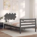 vidaXL Rám postele s čelom sivý 100x200 cm masívne drevo