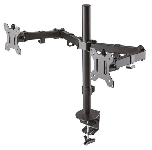 Neomounts FPMA-D550DBLACK/Držák displeje/na stůl/10-32"/svorka/VESA 100X100/nosn. 2x 8kg/2 displeje/černý Držák, VESA, stolní, pro 2 ploché monitory, úhloprícka 10"-32", náklon, otácení, rotace, nosnost 16kg, cerný
