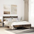 vidaXL Posteľný rám bez matraca dymový dub 90x190 cm kompozitné drevo