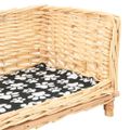vidaXL Košík pre psa s vankúšom 90x54x35 cm prírodná vŕba