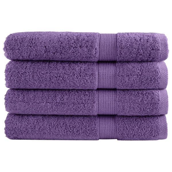vidaXL Prémiové uteráky do sauny SOLUND 4 ks fialové 80x200cm 600 g/m2